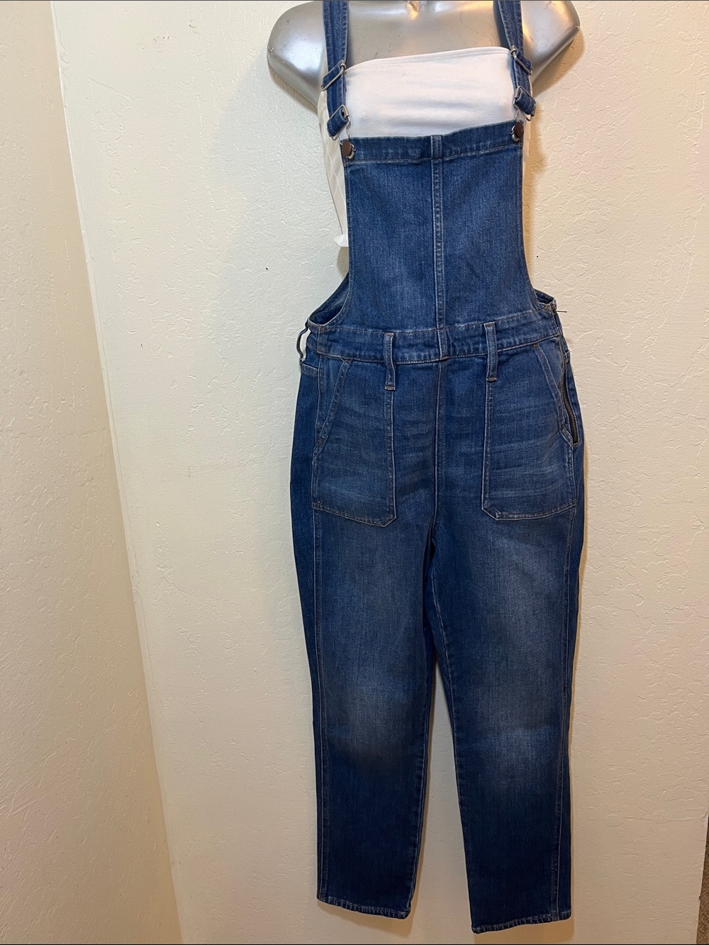 Madewell Blue Denim Overalls Jumpsuit